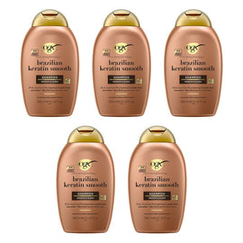 OGX Brazilian Keratin Smooth Shampoo for Dry Hair 385mL Pack of 5