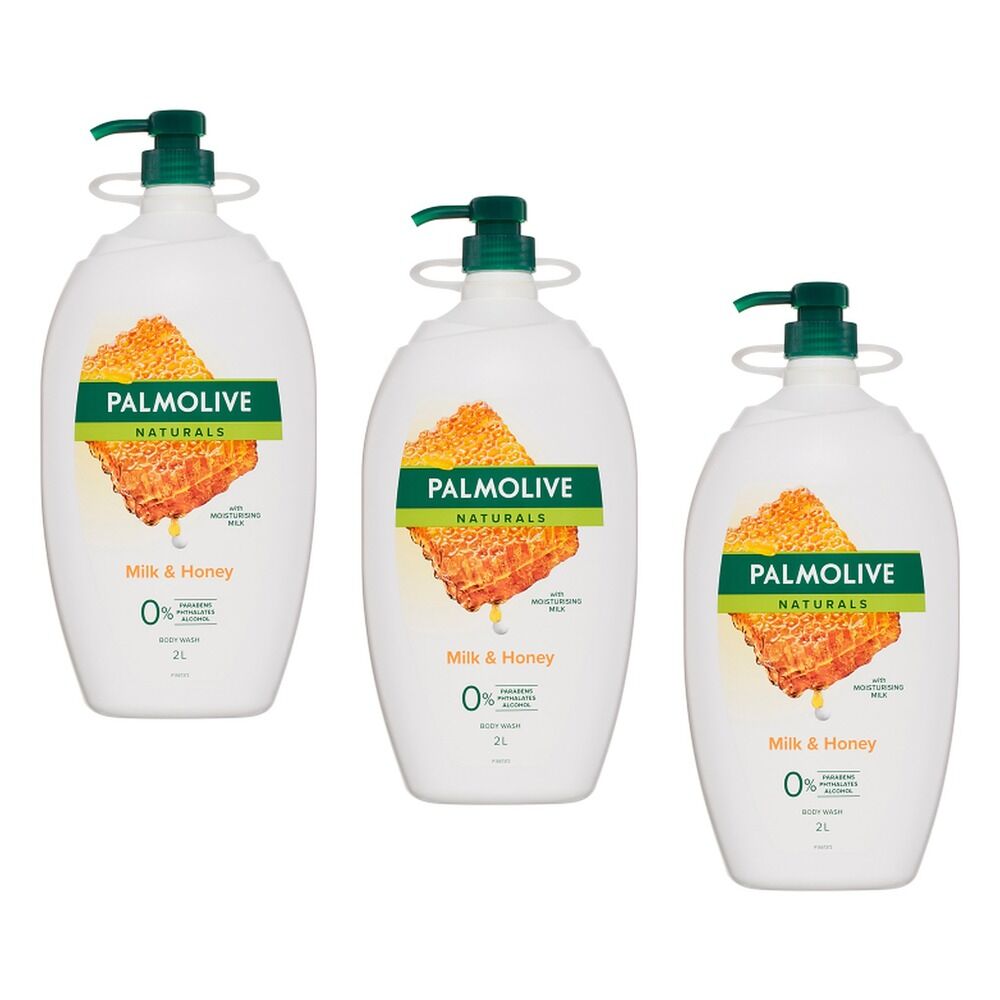Palmolive Naturals Body Wash Milk & Honey Extracts 2L x 6 Bundle of 3