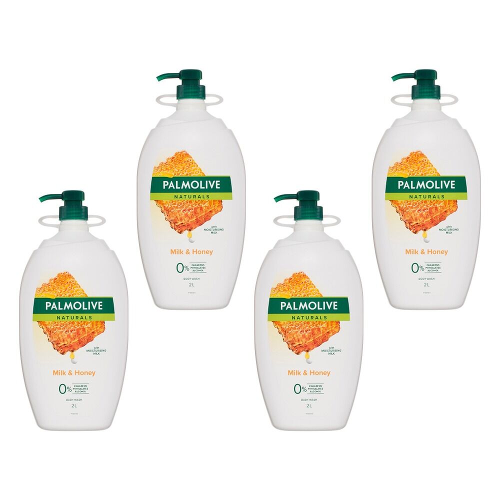 Palmolive Naturals Body Wash Milk & Honey Extracts 2L x 6 Bundle of 4