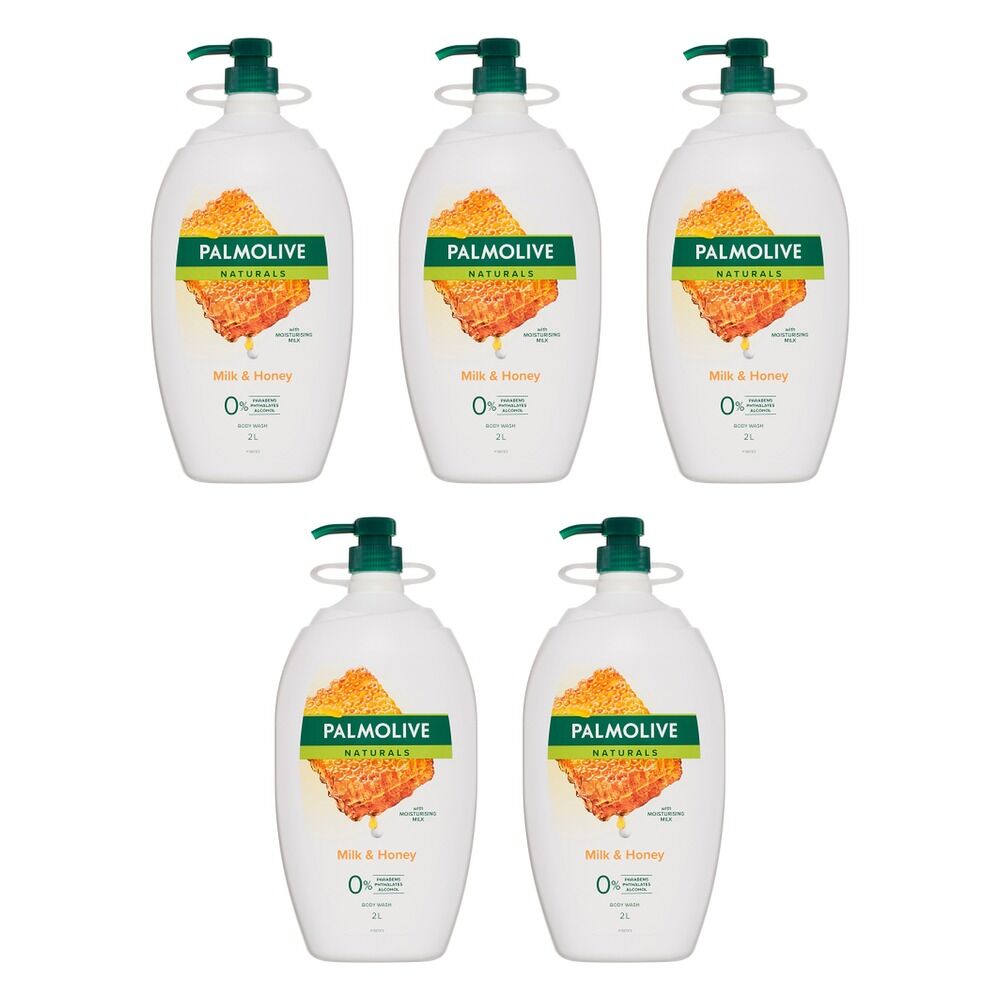 Palmolive Naturals Body Wash Milk & Honey Extracts 2L x 6 Bundle of 5