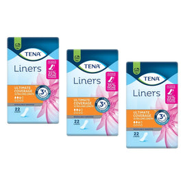 Tena Liners Ultimate Coverage Ultra Long Length 22 Pack x 6 Bundle of 3