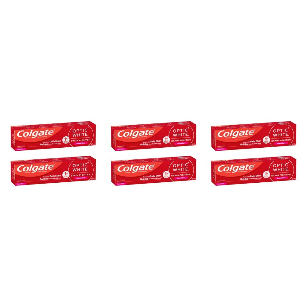 Colgate Optic White Stain Fighter Enamel Care Gentle Mint Toothpaste Pack of 6