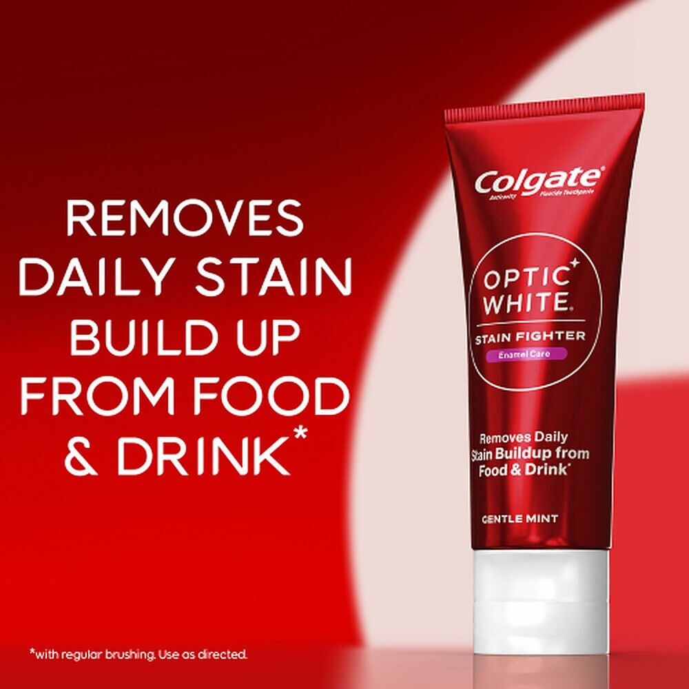 Colgate Optic White Stain Fighter Enamel Care Gentle Mint Toothpaste 140g