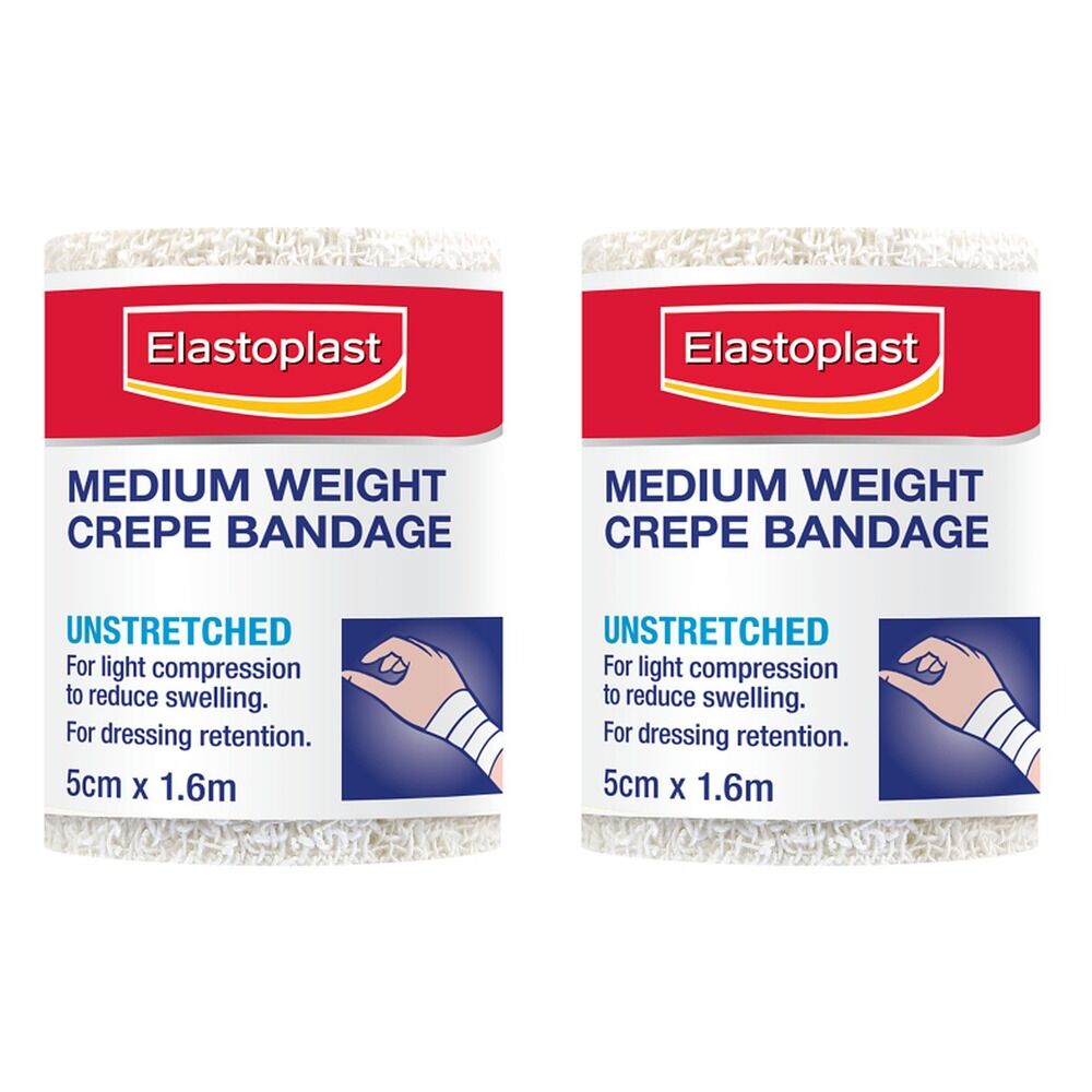 Elastoplast Medium Weight Crepe Bandage 5cm x 1.6m Pack of 2
