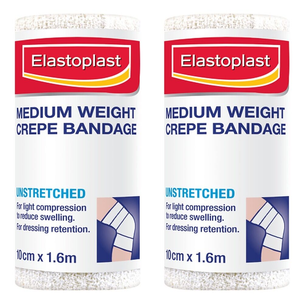Elastoplast Medium Weight Crepe Bandage 10cm x 1.6m Pack of 2