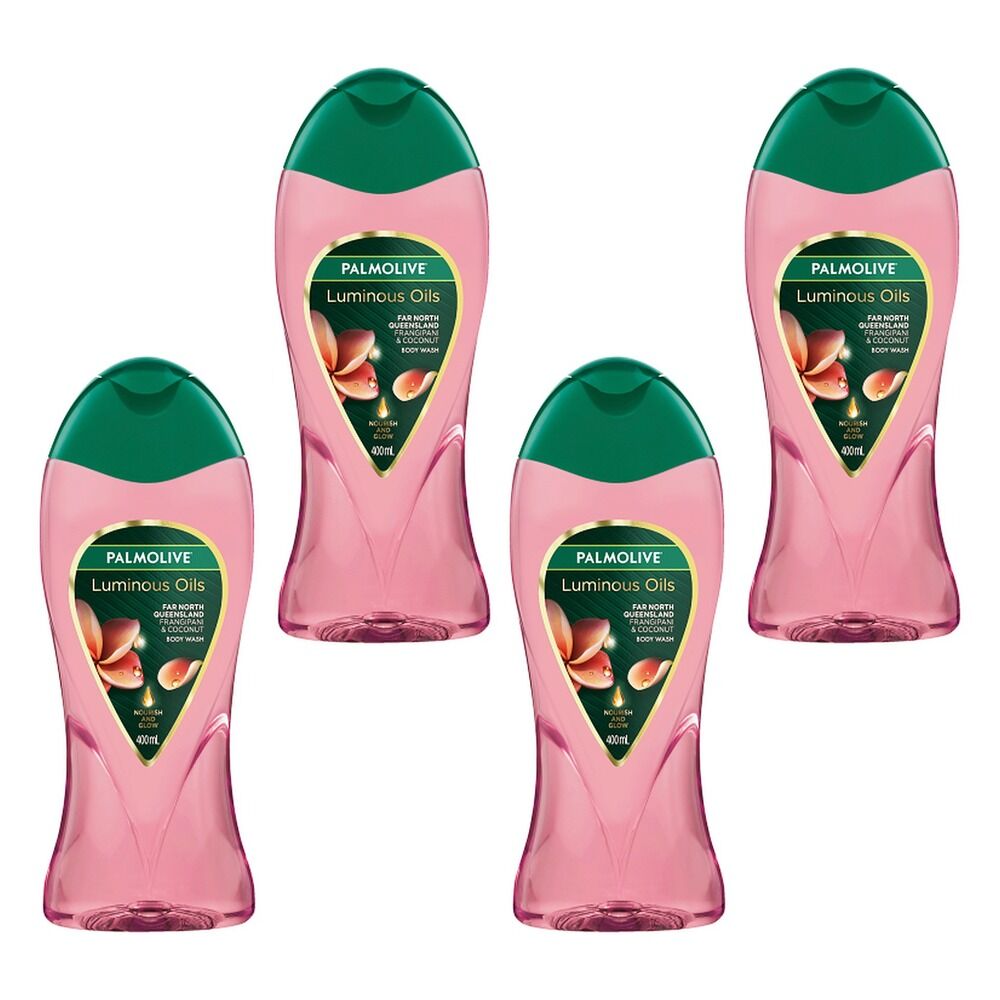 Palmolive Luminous Oils Shower Gel Coconut Oil with Frangipani 400mL Pack of 4
