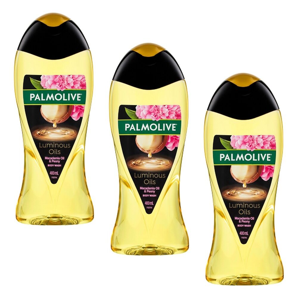 Palmolive Luminous Oils Shower Gel Macadamia Oil with Peony 400mL Pack of 3