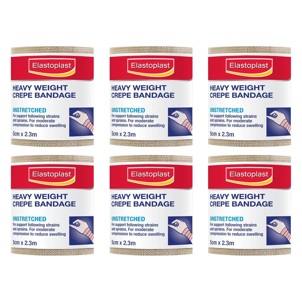Elastoplast Heavy Crepe Bandage 5cm x 2.3m Pack of 6