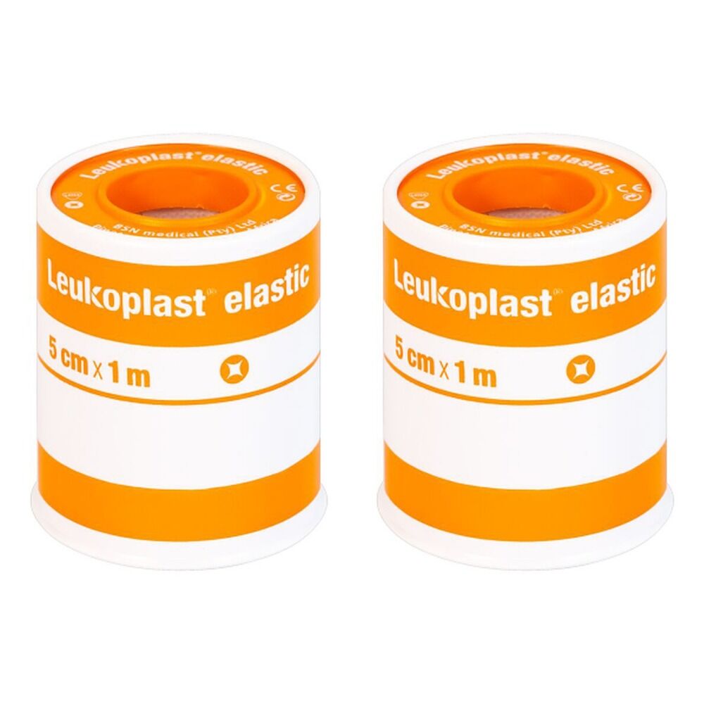Leuko Leukoplast Elastic Rubber Tape 5cm x 1m Pack of 2