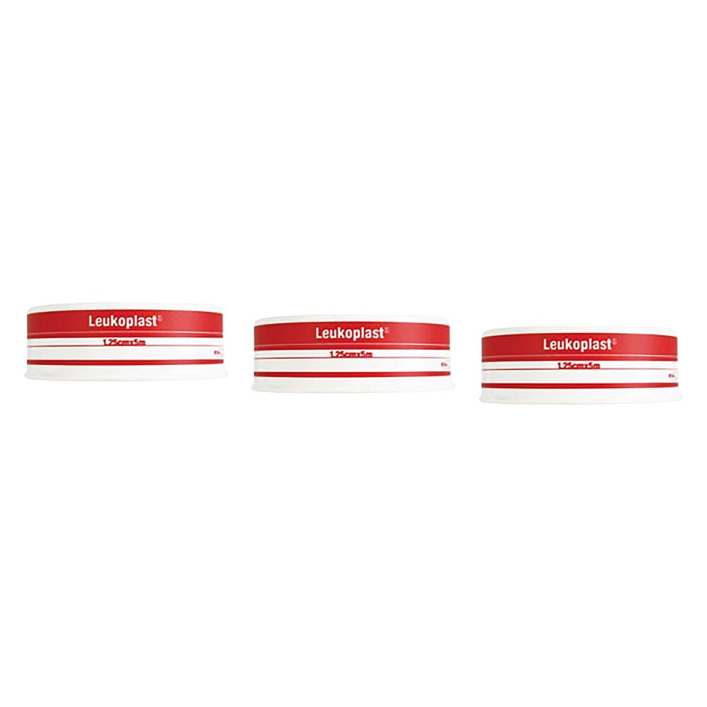 Leuko Leukoplast Normal Tan Zinc Oxide Tape 1.25cm x 5m Pack of 3