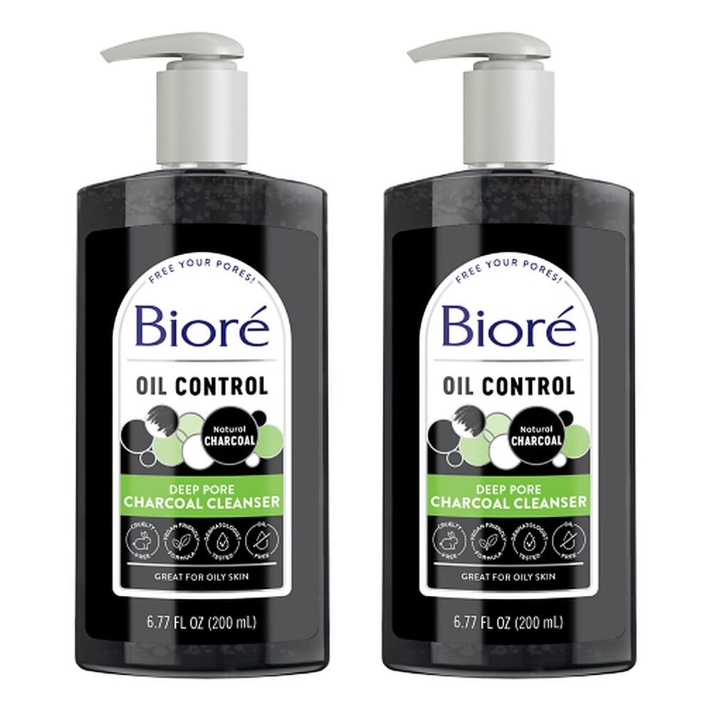 Biore Deep Pore Charcoal Cleanser 200mL Pack of 2