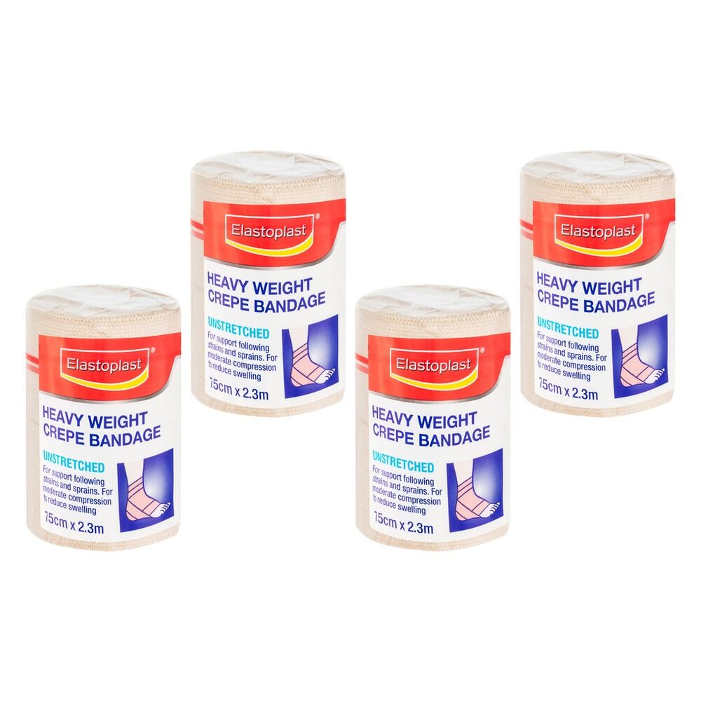 Elastoplast Crepe Bandage Unstretched 7.5cm x 2.3m Pack of 4