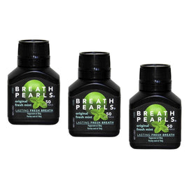 Breath Pearls Herbal 50 Pack Bundle of 3
