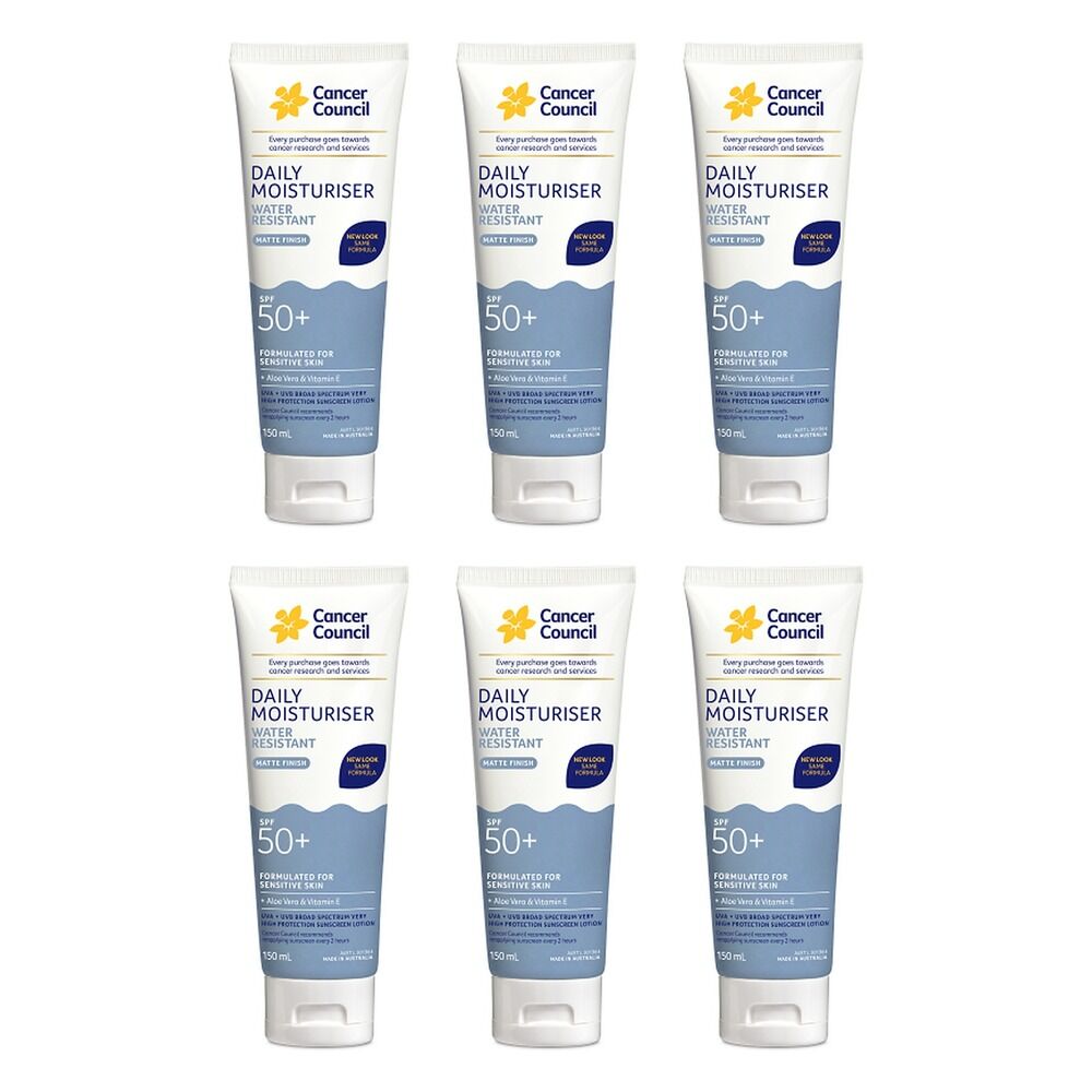 Cancer Council Face & Body Moisturiser Invisible Water-resistant SPF Pack of 6