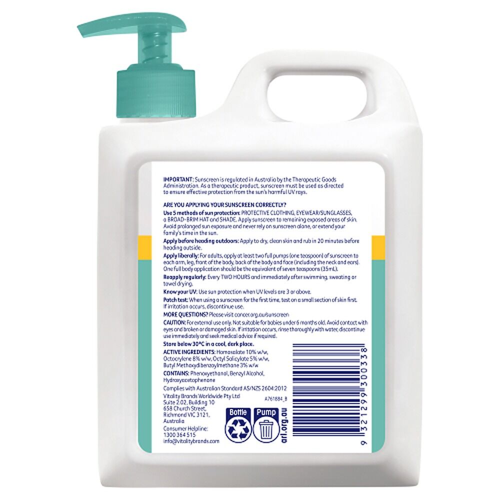 Cancer Council Moisturising Sunscreen SPF 50+ 1L
