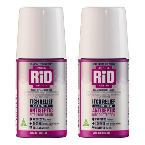 Rid Itch Relief 3in1 Repellent Roll-On 50mL Pack of 2