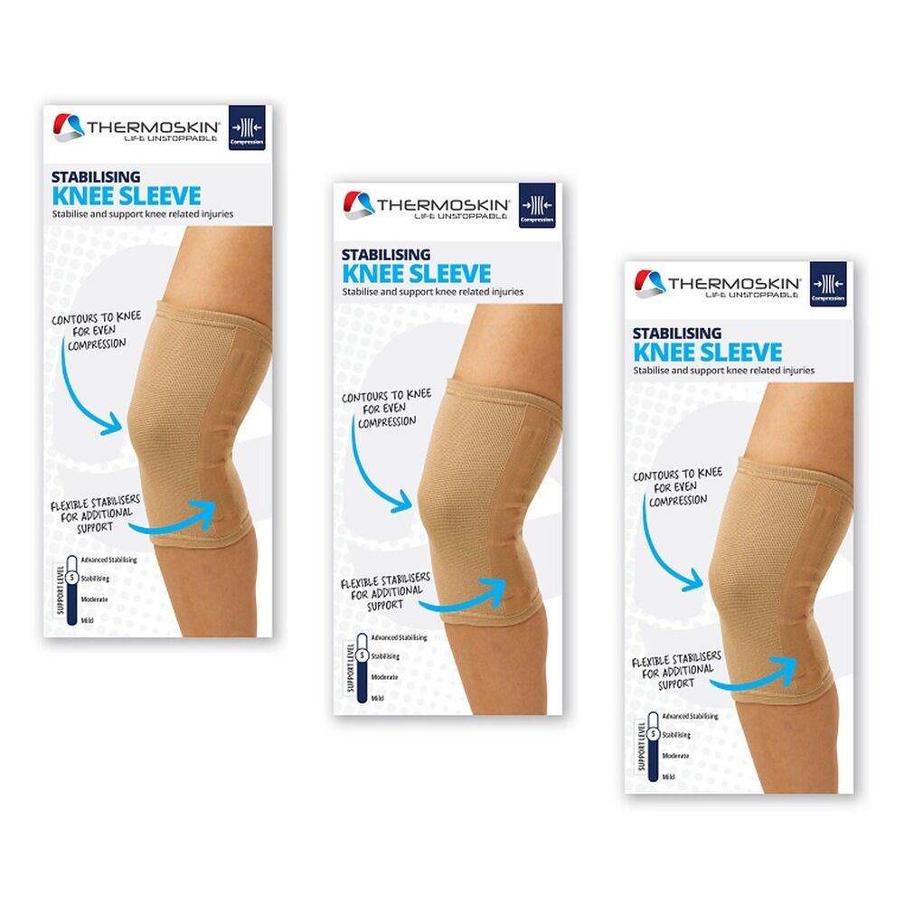 Thermoskin Stabilising Knee Sleeve Medium Beige Pack of 3