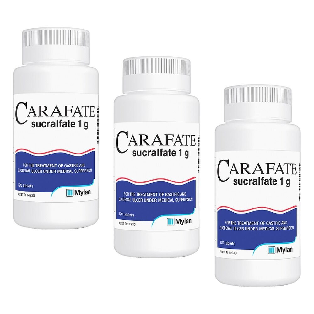 Carafate Sucralfate 1g 120 Tablets Pack of 3