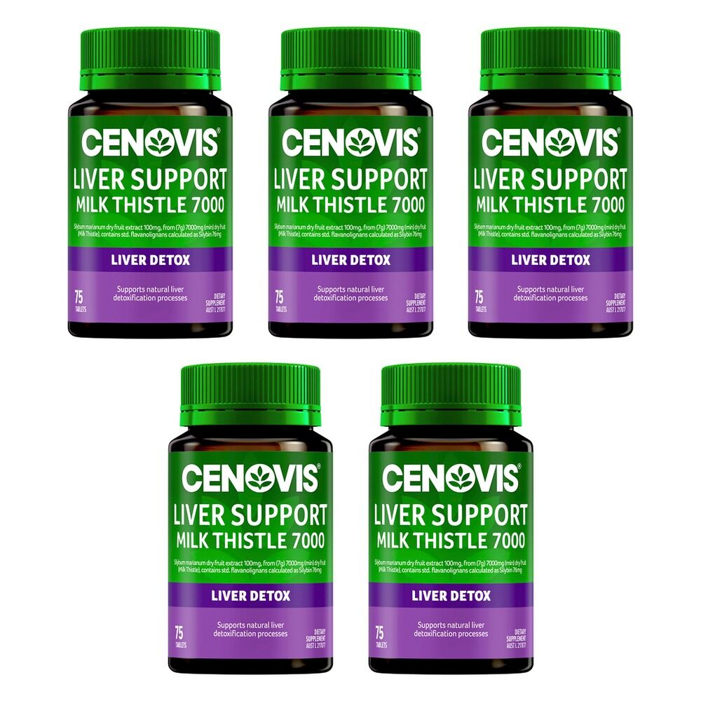 Cenovis Liver Support Milk Thistle 7000 75 Tablets x 3 Bundle of 5