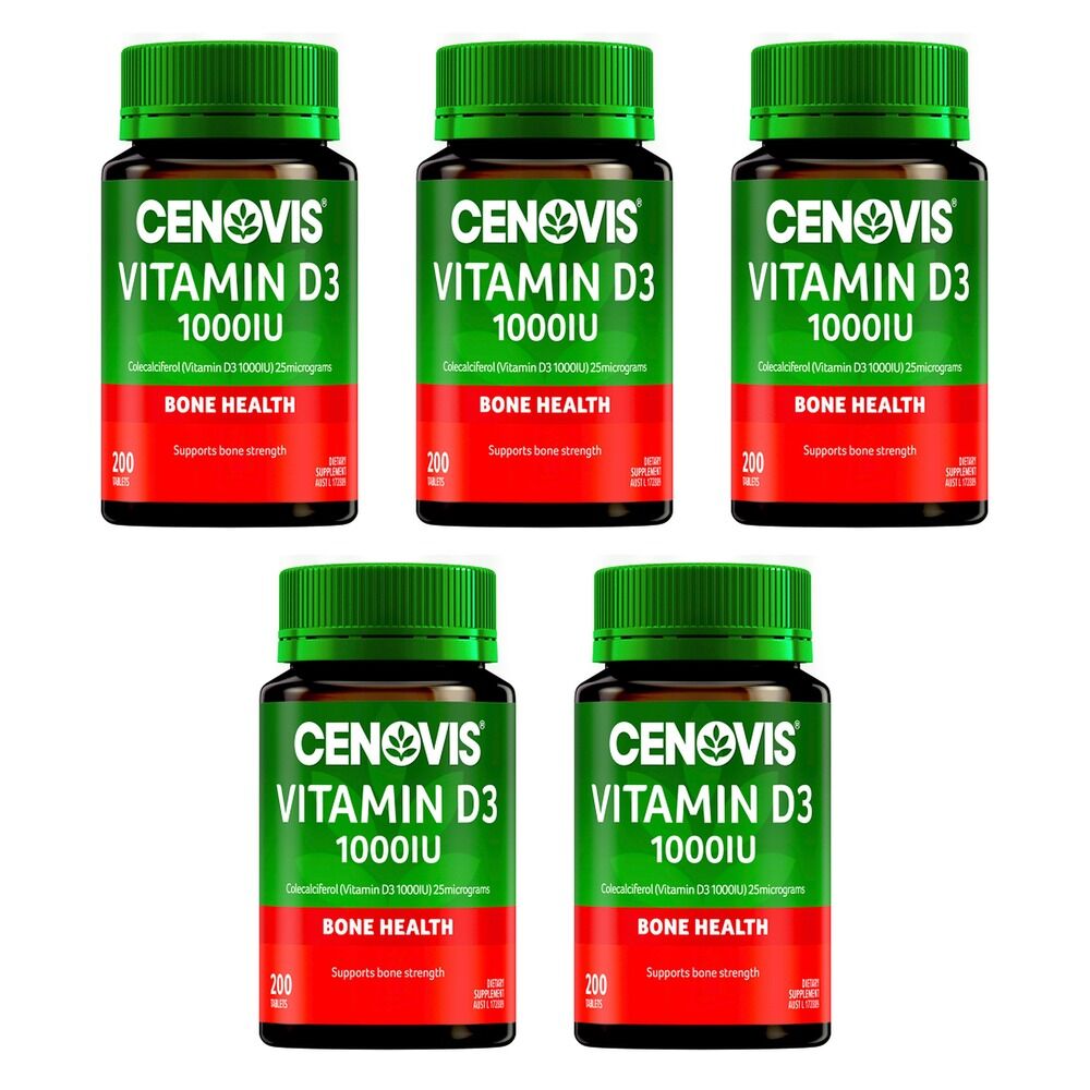 Cenovis Vitamin D3 1000IU 200 Tablets x 3 Bundle of 5