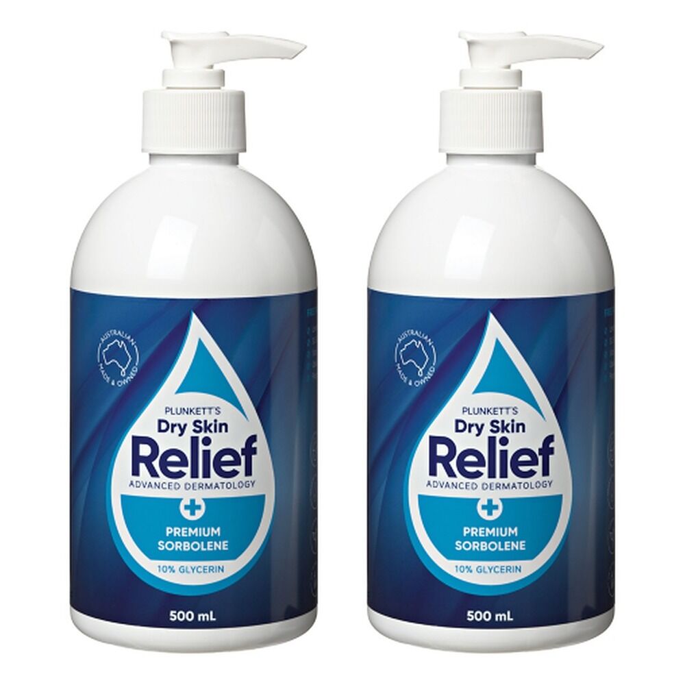 Plunketts Dry Skin Relief Premium Sorbolene 10% Glycerin 500mL Pack of 2
