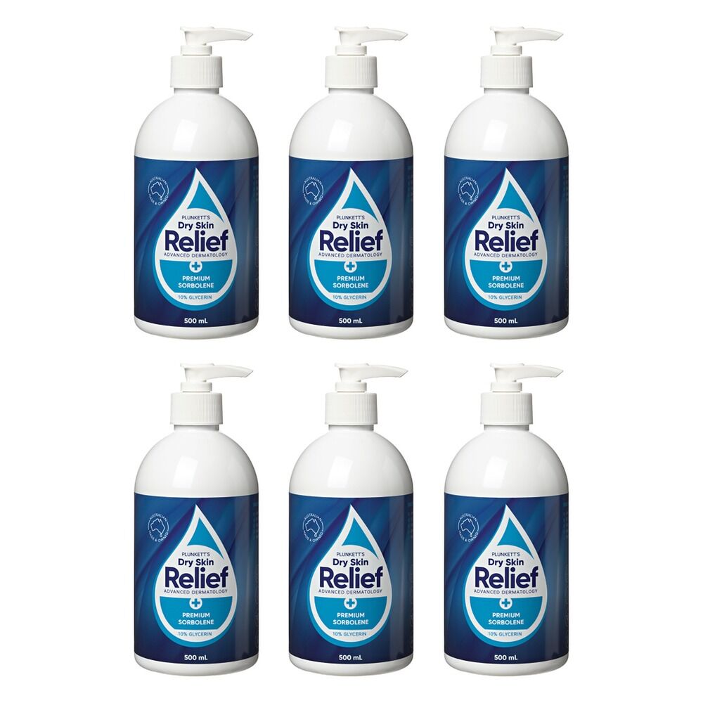 Plunketts Dry Skin Relief Premium Sorbolene 10% Glycerin 500mL Pack of 6