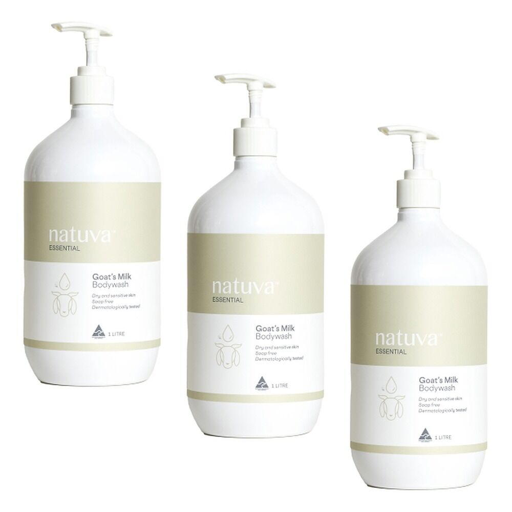 Natuva Body Goats Milk Body Wash 1 L Pack of 3