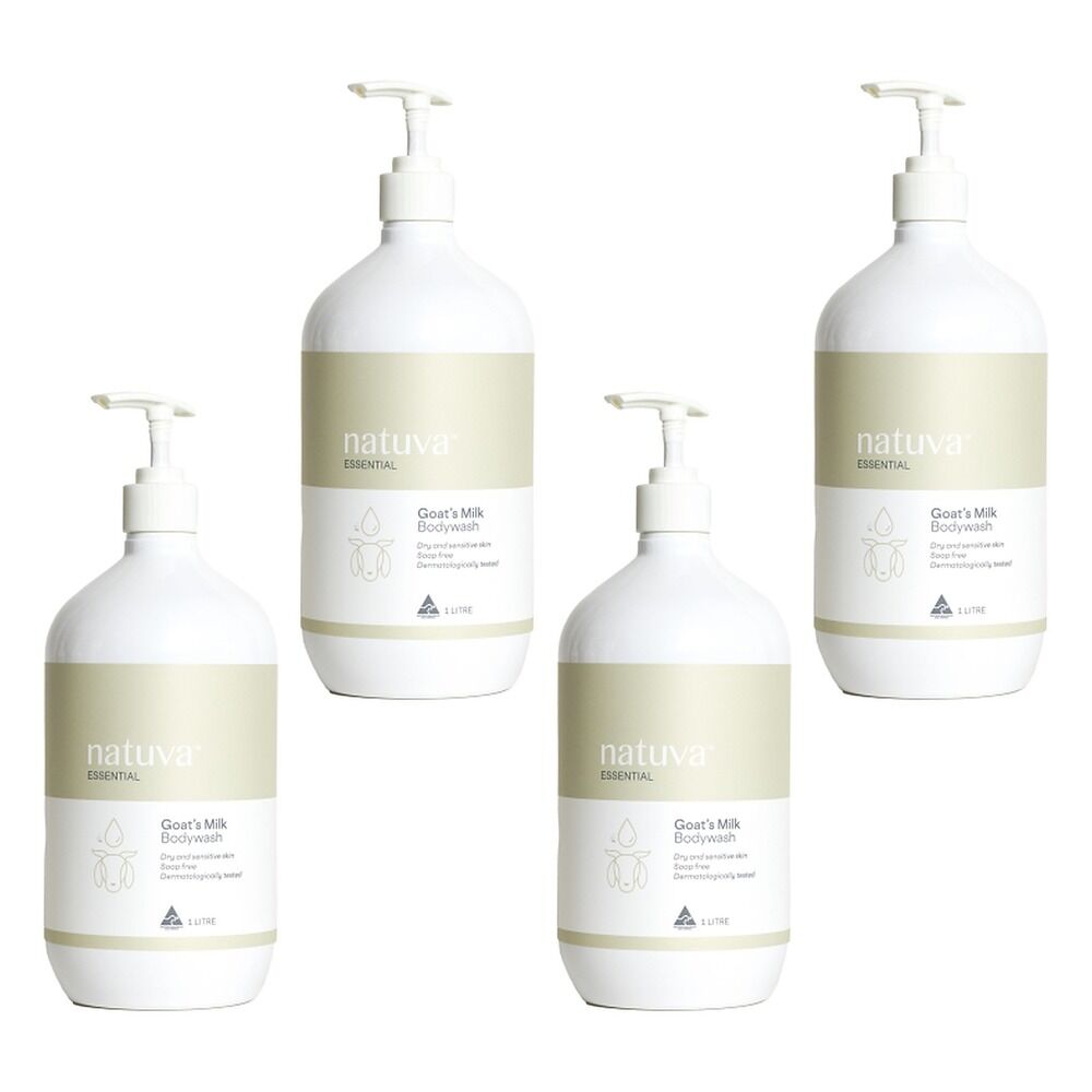 Natuva Body Goats Milk Body Wash 1 L Pack of 4
