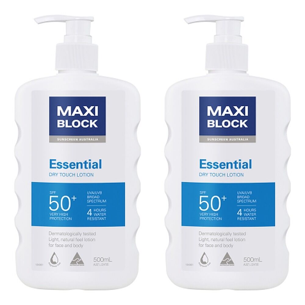 Maxiblock Sun Essential SPF50+ 500mL Pack of 2