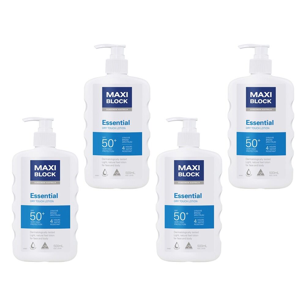 Maxiblock Sun Essential SPF50+ 500mL Pack of 4