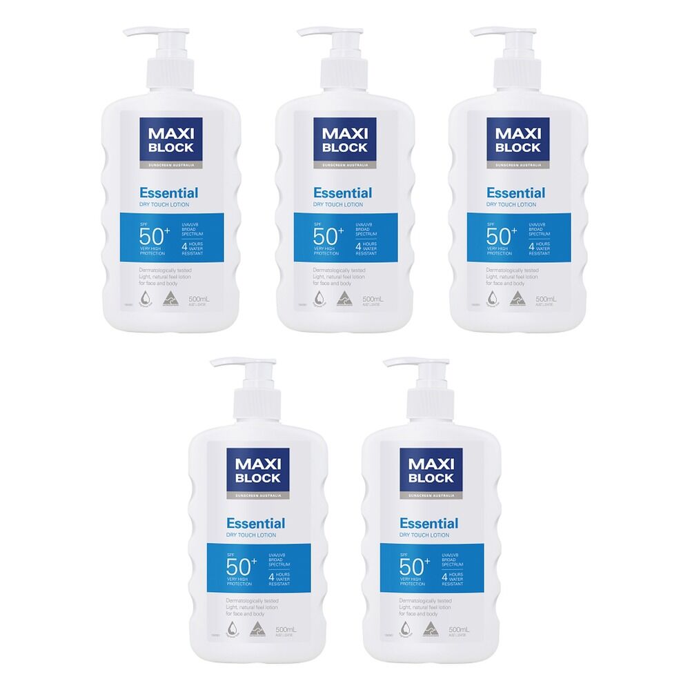 Maxiblock Sun Essential SPF50+ 500mL Pack of 5