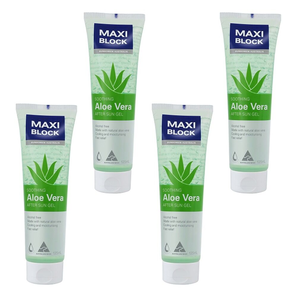 Maxiblock Sun After Sun Aloe Gel 125mL Pack of 4
