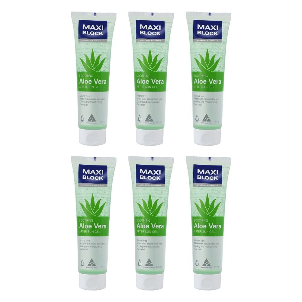 Maxiblock Sun After Sun Aloe Gel 125mL Pack of 6