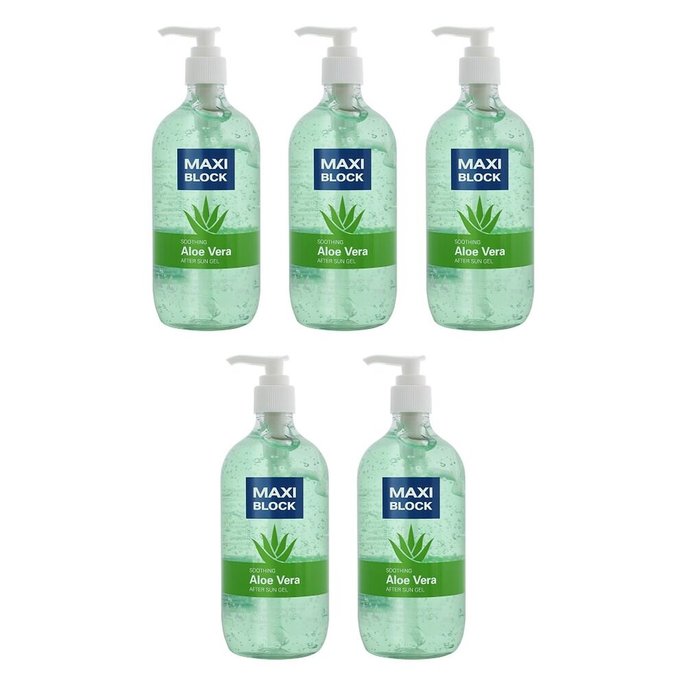 Maxiblock Sun After Sun Aloe Gel 500mL Pack of 5
