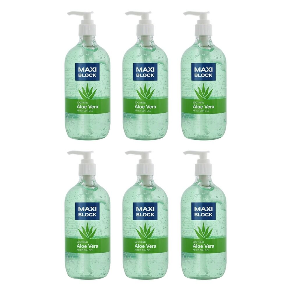Maxiblock Sun After Sun Aloe Gel 500mL Pack of 6