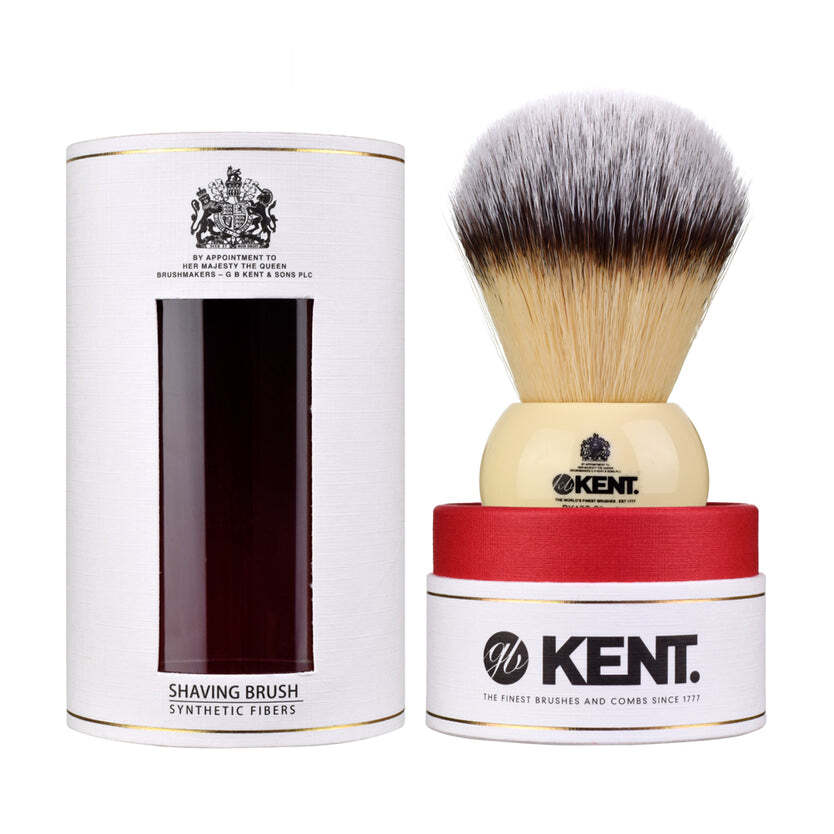 Kent Extra Large Synthetic Ivory White Shaving Brush