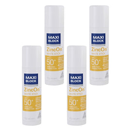 Maxiblock Sun Zinc Stick Clear SPF50+ 12g Pack of 4