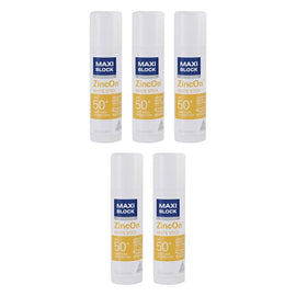 Maxiblock Sun Zinc Stick Clear SPF50+ 12g Pack of 5