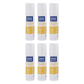 Maxiblock Sun Zinc Stick Clear SPF50+ 12g Pack of 6