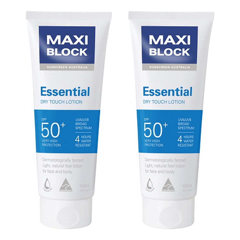 Maxiblock Sun Essential Sunscreen SPF50+ 100mL Pack of 2