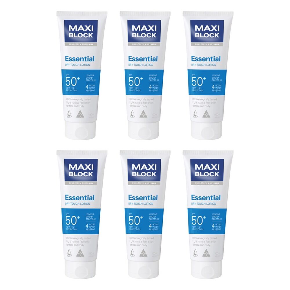 Maxiblock Sun Essential Sunscreen SPF50+ 100mL Pack of 6