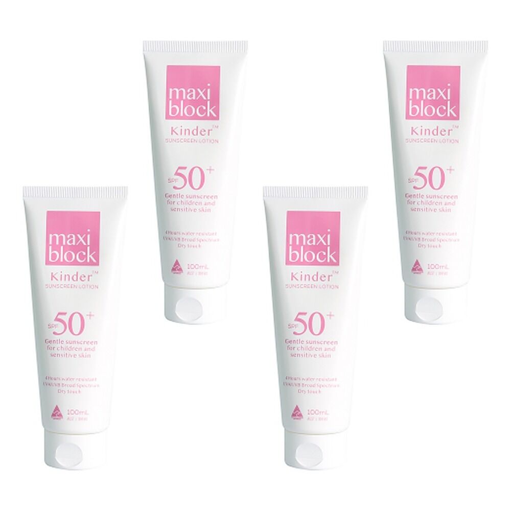 Maxiblock Sun Kinder Sunscreen SPF50+ 100mL Pack of 4