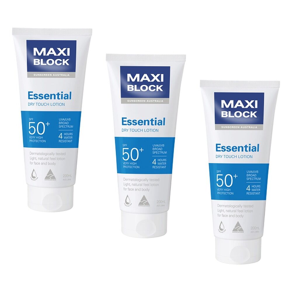 Maxiblock Sun Essential SPF50+ 200mL Pack of 3