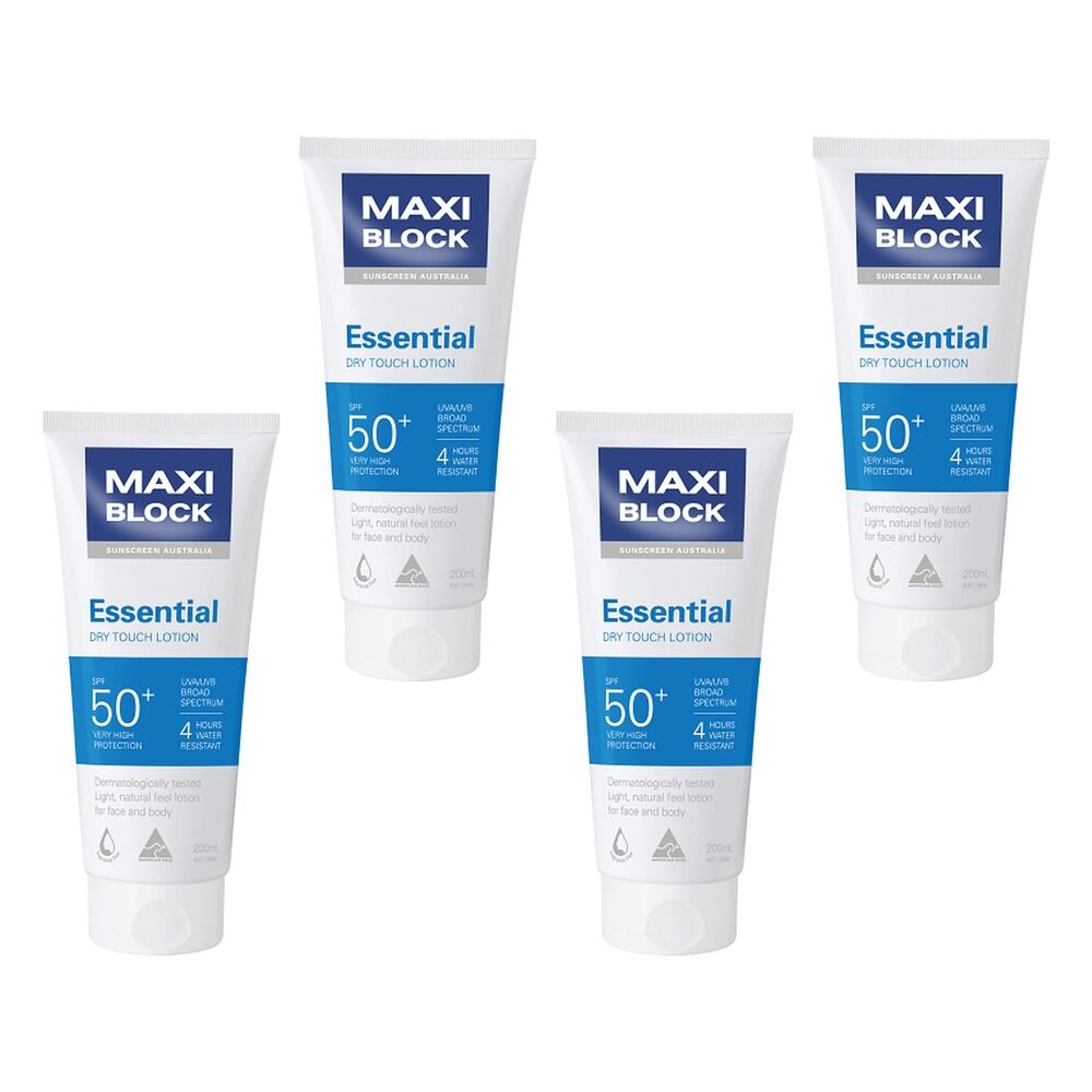 Maxiblock Sun Essential SPF50+ 200mL Pack of 4