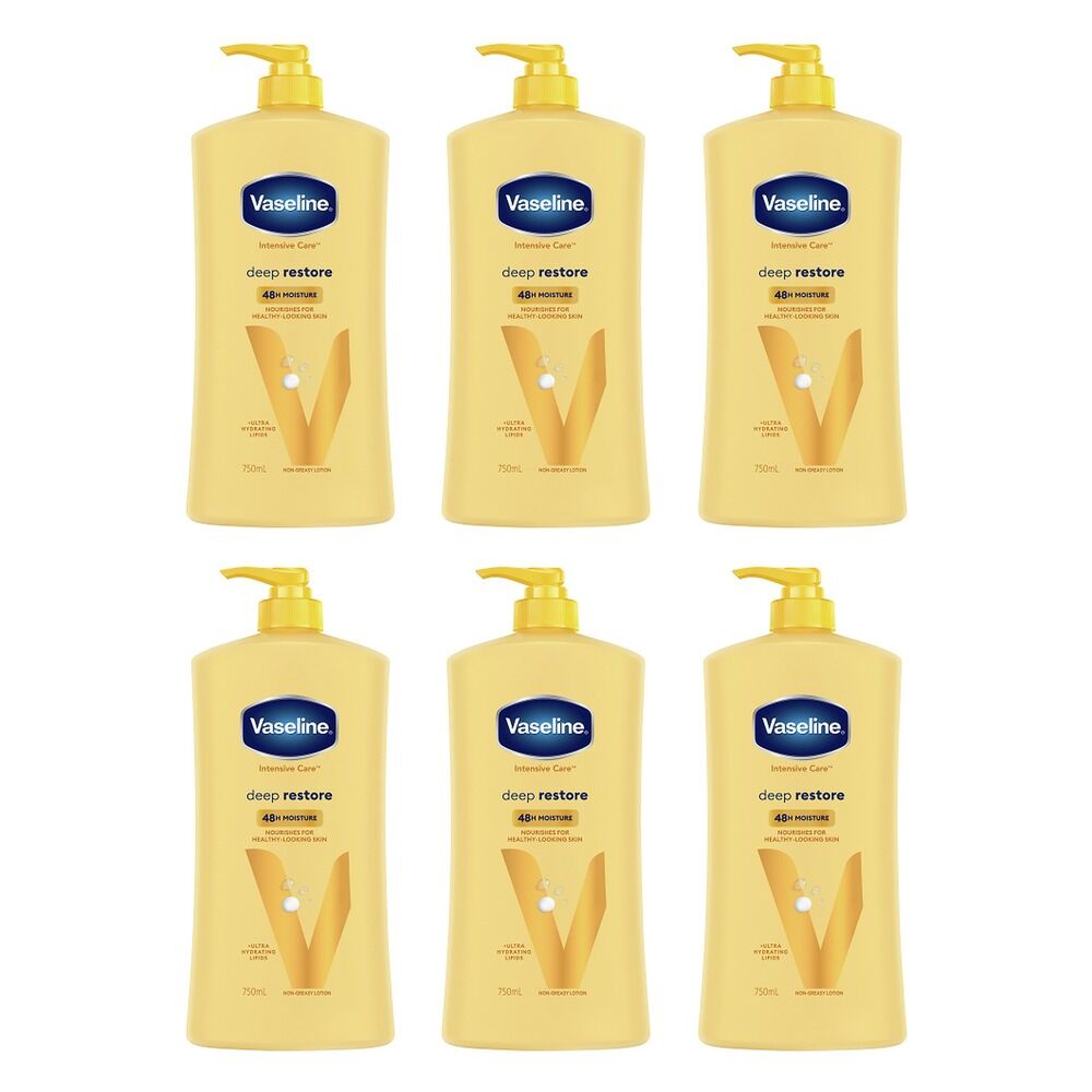 Vaseline Intensive Care Deep Restore Body Lotion 750mL Pack of 6
