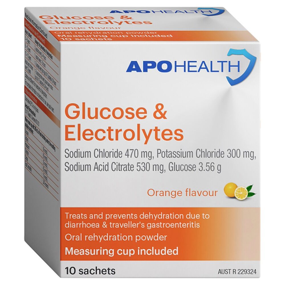 Apohealth Glucose & Electrolytes Orange Flavour 10 Sachets
