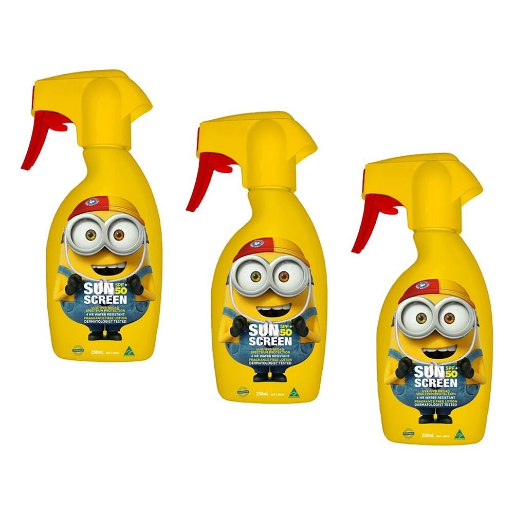 Surf Life Saving Australia Sunscreen Despicable Me Spray SPF 50+ 250mL Pack of 3