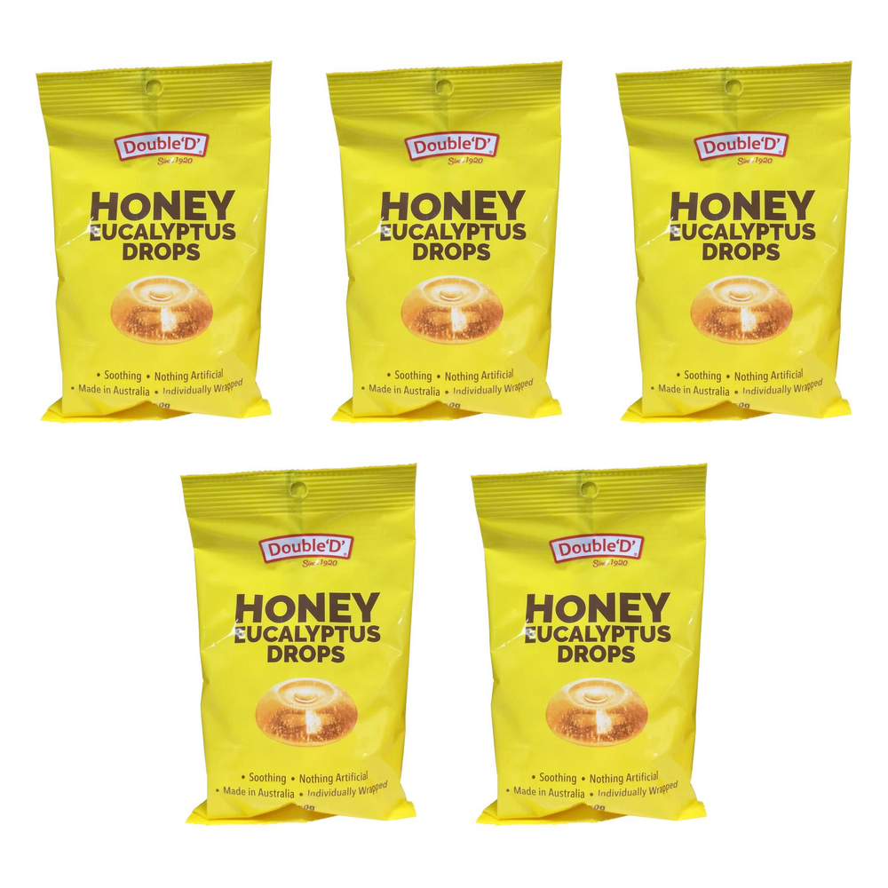 Double D Honey and Eucalyptus Drops 150g Bundle of 5