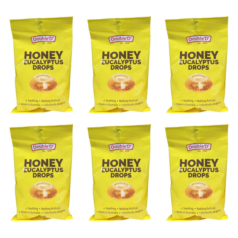 Double D Honey and Eucalyptus Drops 150g Pack of 6