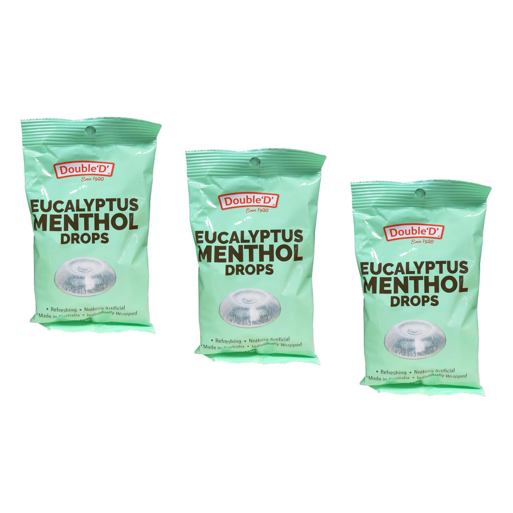 Double D Eucalyptus Drops Soothing Menthol 150g Pack of 3